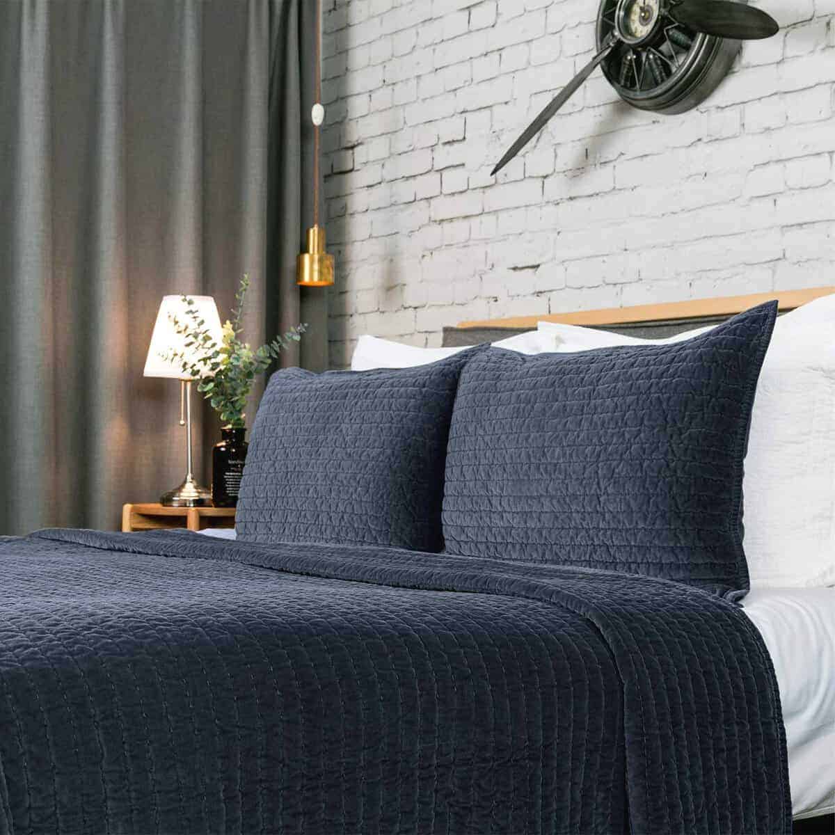 Colcha de terciopelo de algodón real reversible Elegant