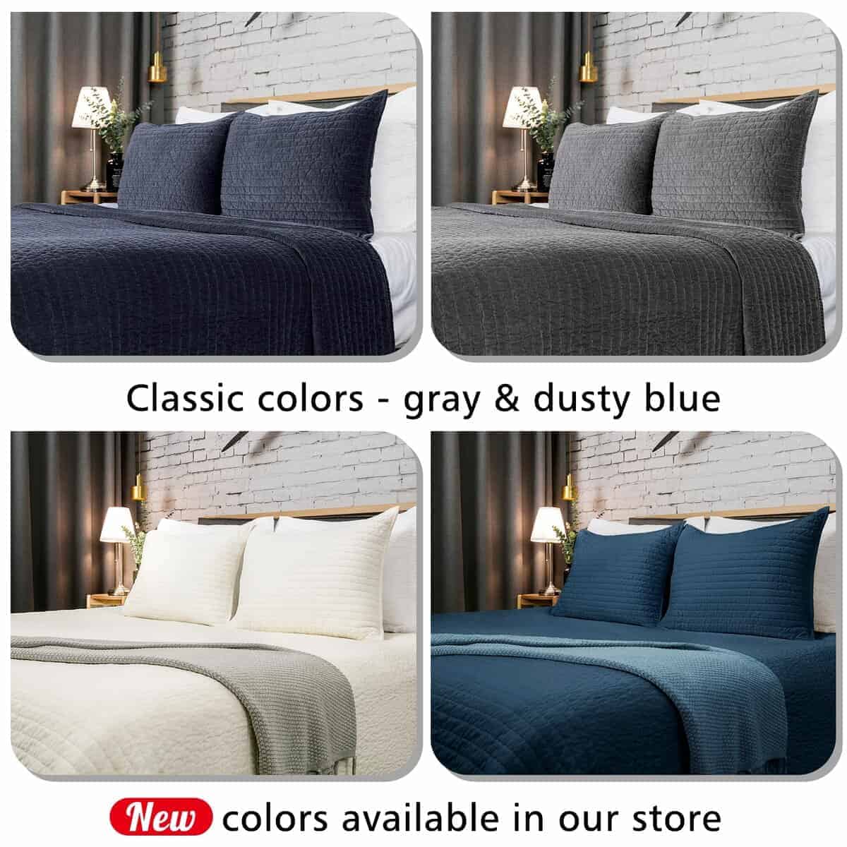 Colcha de terciopelo de algodón real reversible Elegant - Imagen 5