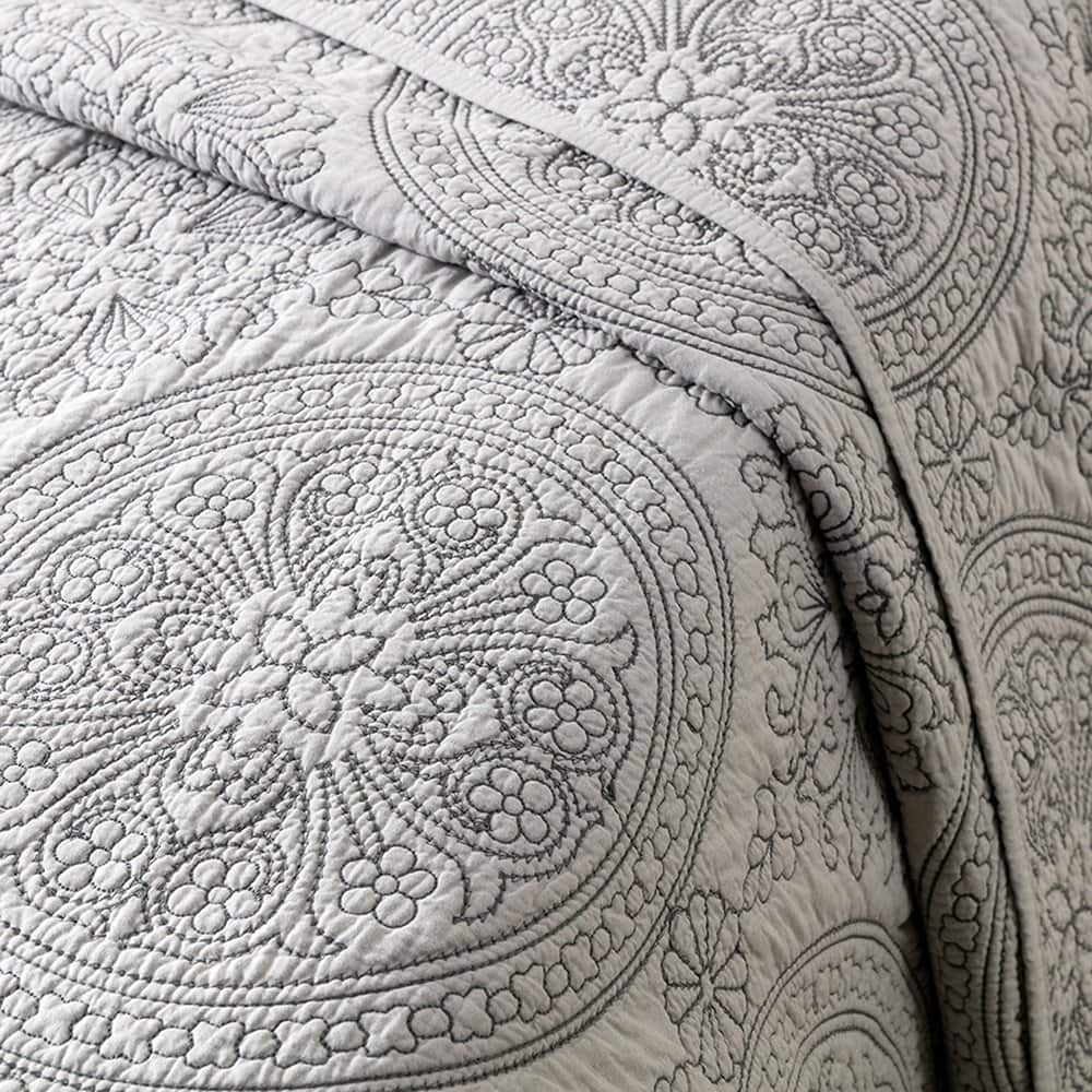 Colcha de Cama Reversible de Algodón 100% con Bordado de - Imagen 7