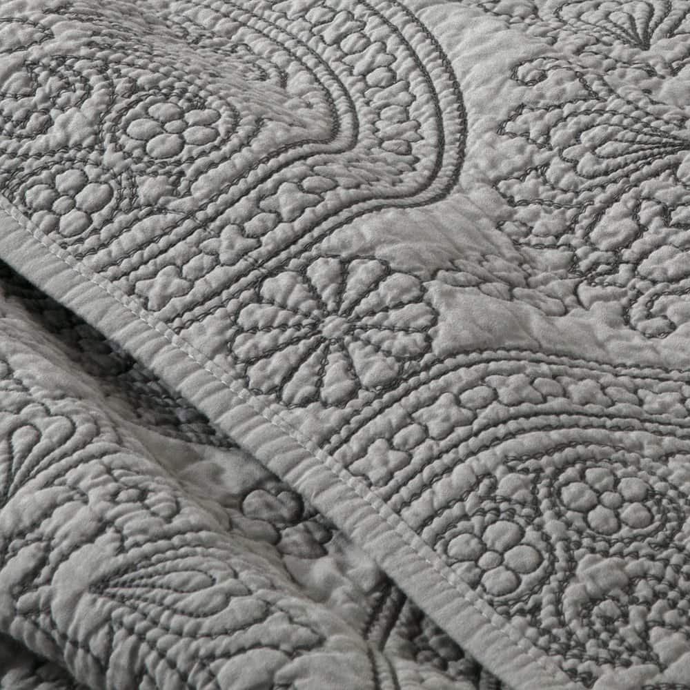 Colcha de Cama Reversible de Algodón 100% con Bordado de - Imagen 9