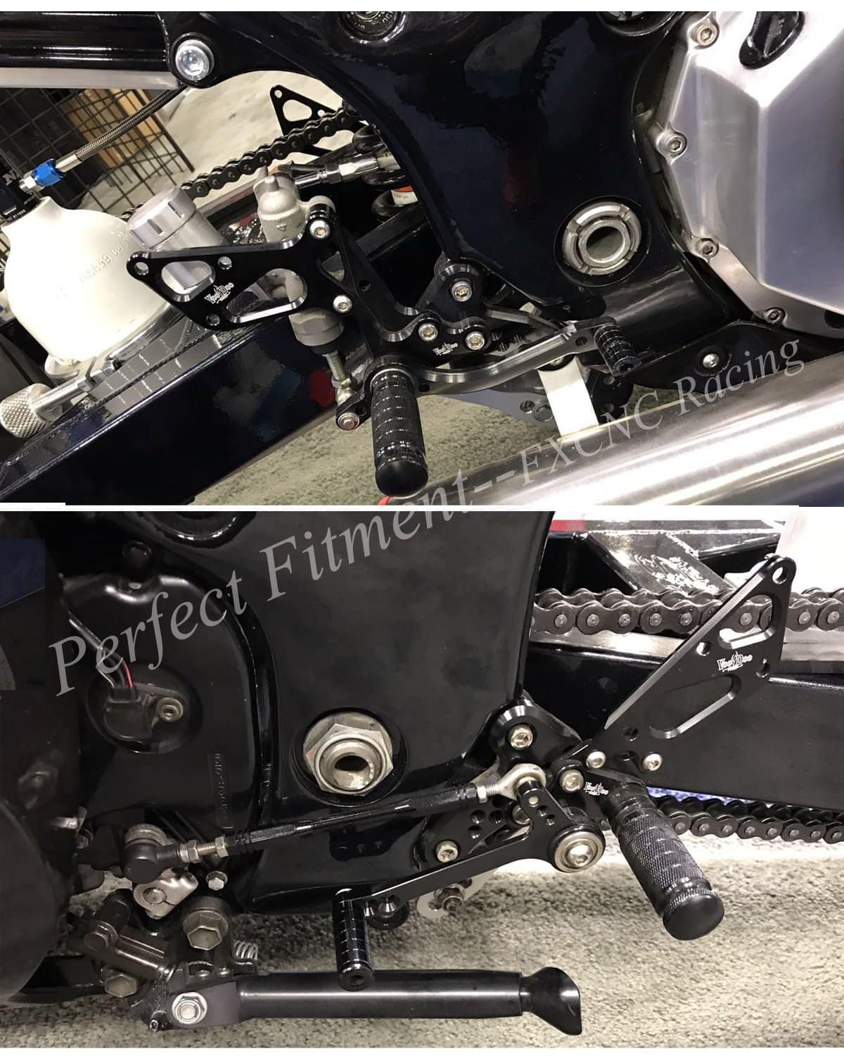 FXCNC CNC Pedales Ajustables de Motocicleta Billet Rearsets - Imagen 8