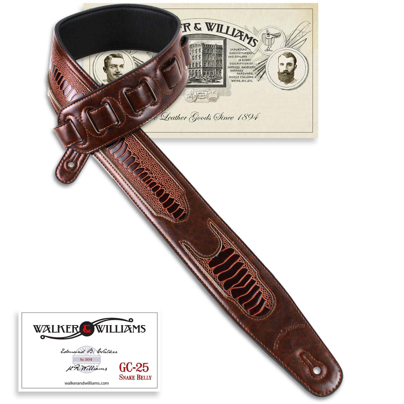 Correa de guitarra hecha a mano Walker & Williams GC-25