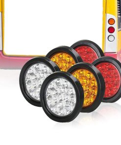 Juego de 6 luces de cola LED redondas auovo de 4 pulgadas