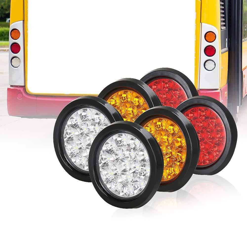 Juego de 6 luces de cola LED redondas auovo de 4 pulgadas