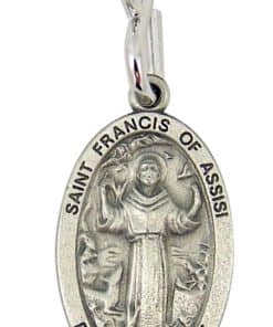 Dije para collar de mascota plateado de San Francisco de