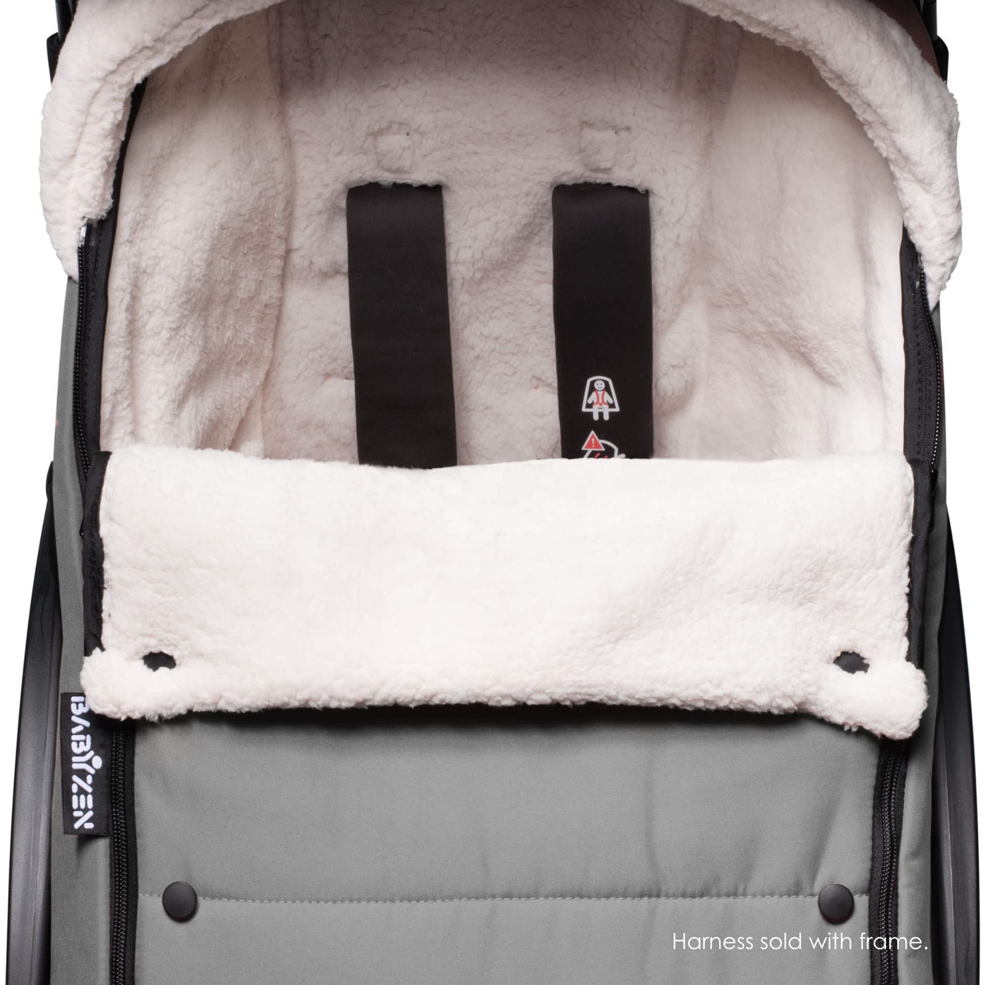 BABYZEN YOYO Footmuff, Gris - Forro de sherpa y capucha de - Imagen 4
