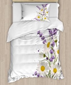 Juego de Funda Nórdica Lavanda de Ambesonne, Ramo Vivo con