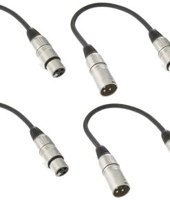 Paquete de 4 Cables de Micrófono XLR Macho a XLR Hembra de