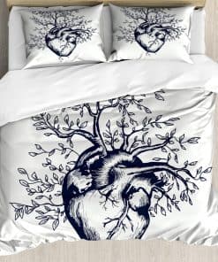 Juego de Funda nórdica surrealista Ambesonne, Corazón