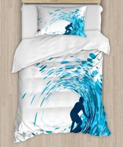 Juego de Funda nórdica Ambesonne Ride The Wave, Silueta de