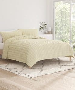 Conjunto de Edredón de Tres Piezas Color Amarillo