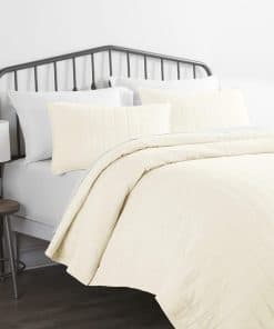 Juego de Cubrecamas de 3 Piezas Color Amarillo Tamaño Queen