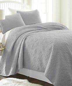 Juego de Edredón Gris 3 Piezas Tamaño King - Cubrecamas