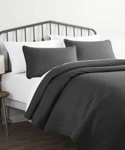 Juego de Colcha Gris de 2 Piezas Linen Market Tamaño Twin -