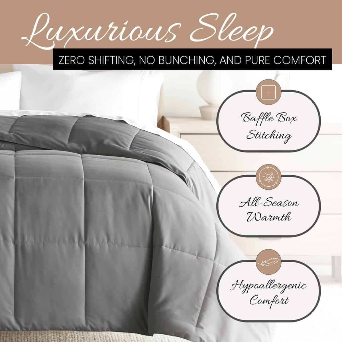 Edredón Linen Market Twin (Gris) - Lleva el lujo a casa con - Imagen 4