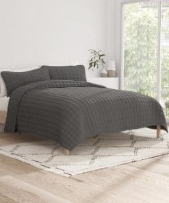 Set de Cama de 2 Piezas Gris para Cama Individual - Un