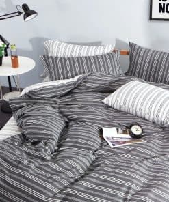 Eikei Home Juego de Funda Nórdica a Rayas Cabana Moderna