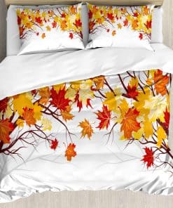 Juego de Funda Nórdica de Ambesonne, Imagen de Hojas de
