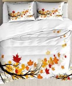 Set de Funda Nórdica Ambesonne Otoño, Ramas de Árbol de