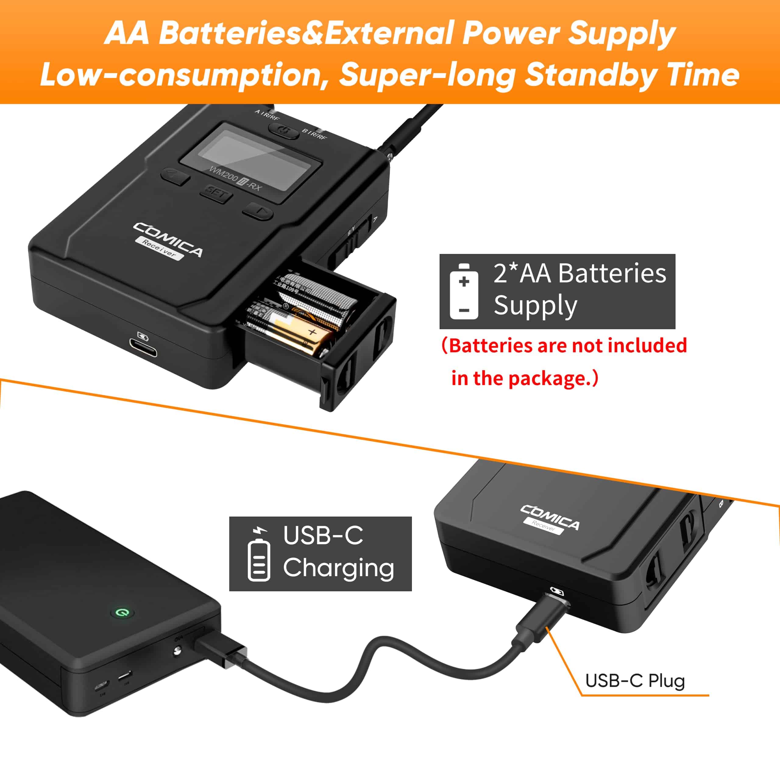 Micrófono Lavalier Inalámbrico, Comica CVM-WM200A Sistema - Imagen 3