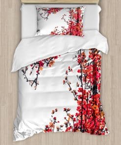 Ambesonne Juego de Funda de Edredón Japonés, Imagen de