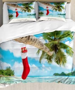 Juego de Funda Nórdica de Navidad Ambesonne, Calcetín en la