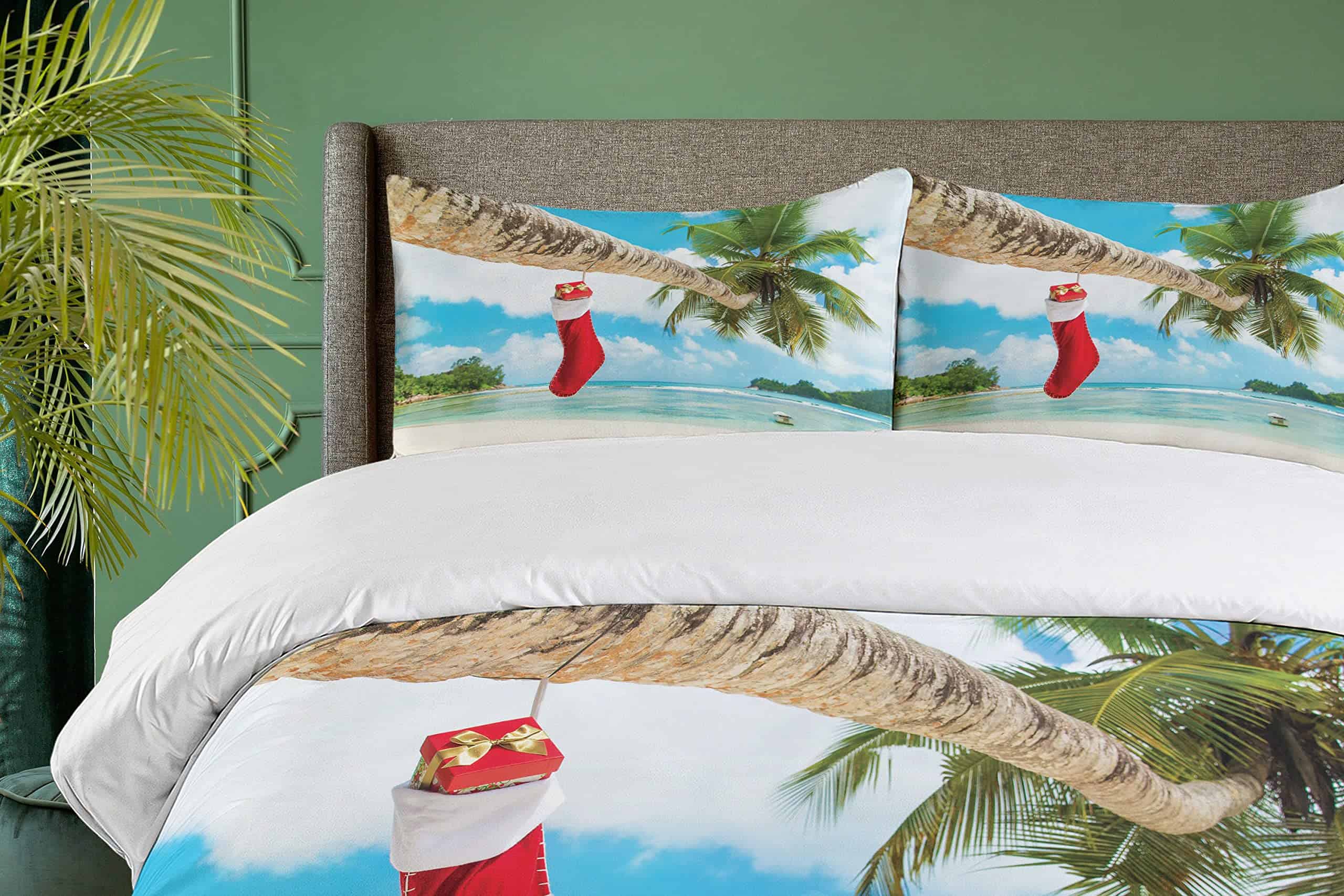 Juego de Funda Nórdica de Navidad Ambesonne, Calcetín en la - Imagen 4