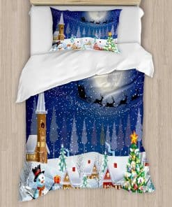 Juego de Funda Nórdica Christmas Ambesonne, Temporada de