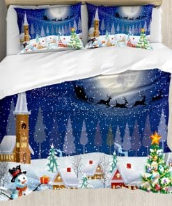 Set de Funda Nórdica Ambesonne Navideña, Invierno con