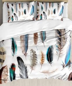 Juego de funda nórdica Ambesonne Feathers, Diseño de