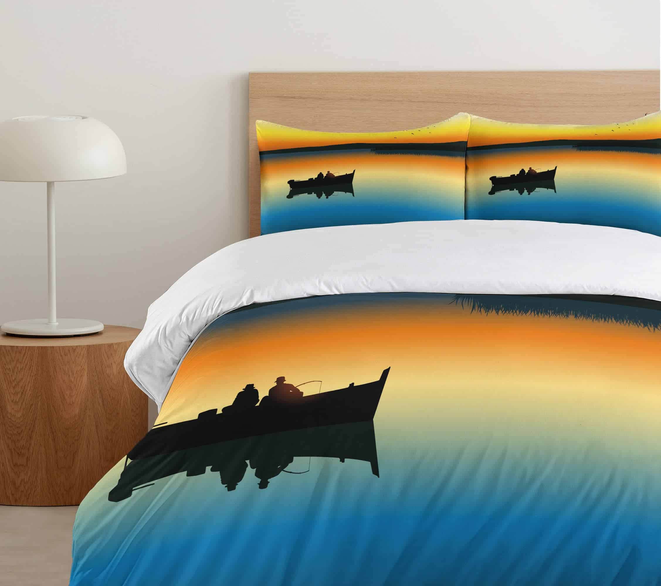 Juego de Funda Nórdica de Pesca Ambesonne, Amigos en un - Imagen 6