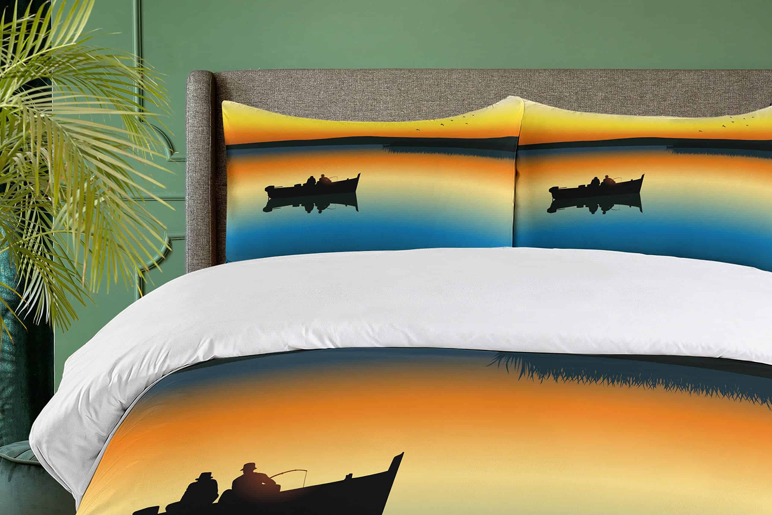 Juego de Funda Nórdica de Pesca Ambesonne, Amigos en un - Imagen 4