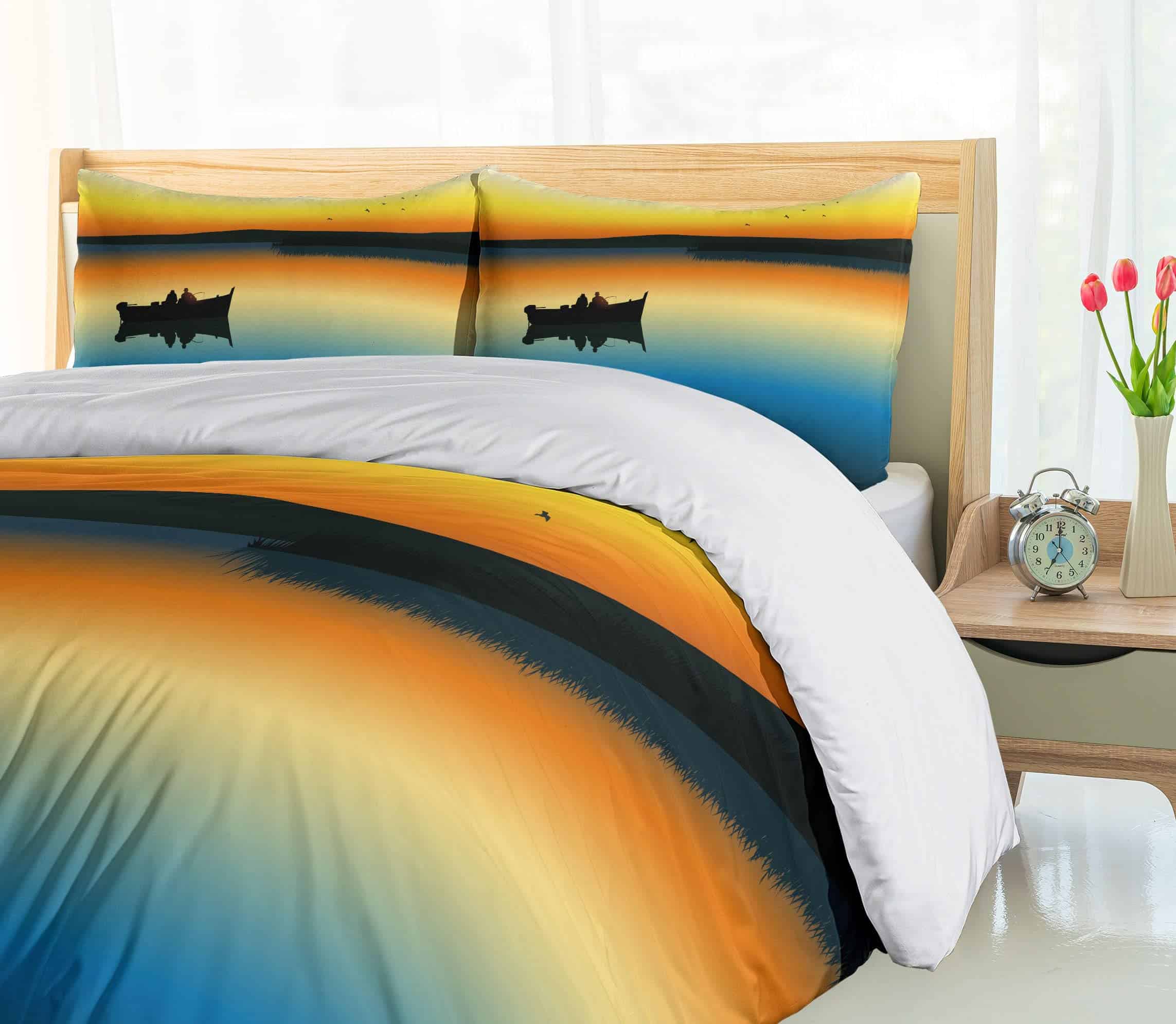 Juego de Funda Nórdica de Pesca Ambesonne, Amigos en un - Imagen 5