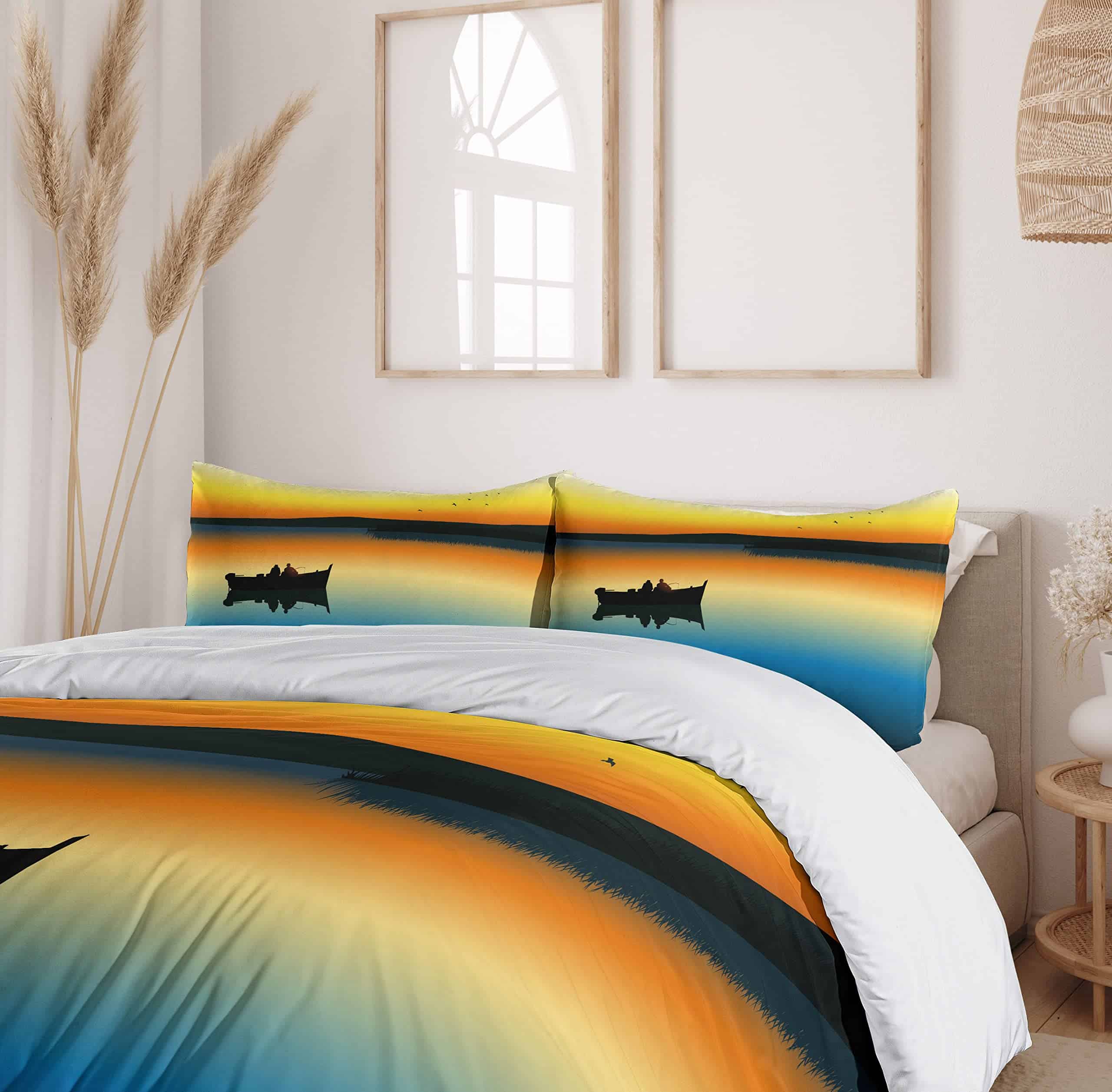 Juego de Funda Nórdica de Pesca Ambesonne, Amigos en un - Imagen 7