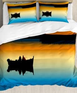 Juego de Funda Nórdica de Pesca Ambesonne, Amigos en un