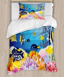 Set de funda nórdica Ambesonne Fish, Vida acuática