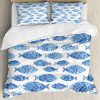 Ambesonne Juego de Funda Nórdica Azul, Pez Animal Marino