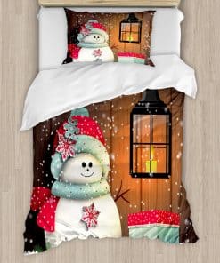 Juego de Funda Nórdica de Navidad Ambesonne, Muñeco de