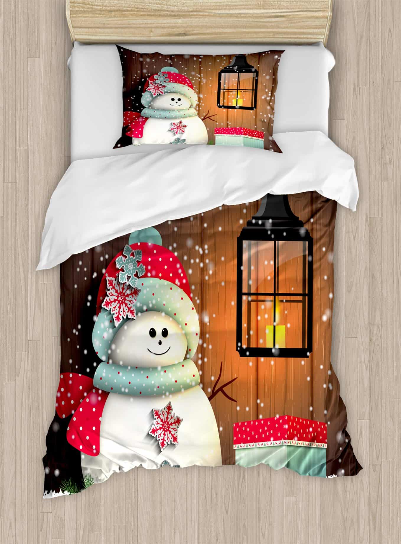 Juego de Funda Nórdica de Navidad Ambesonne, Muñeco de