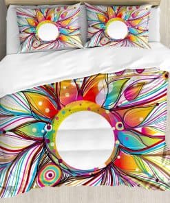 Set de Funda Nórdica Abstracta Ambesonne, Diseño Floral