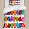 Set de Funda Nórdica Colorida Ambesonne, Macarons Franceses