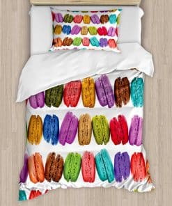 Set de Funda Nórdica Colorida Ambesonne, Macarons Franceses