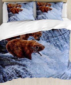 Juego de Funda de Edredón Ambesonne Africa, Osos Grizzly