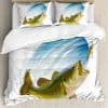 Set de funda nórdica Ambesonne Fishing, captura de lubina