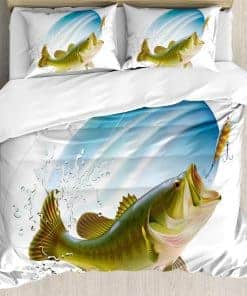 Set de funda nórdica Ambesonne Fishing, captura de lubina