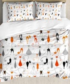 Juego de Funda Nórdica Ambesonne Cat, Gatos Coloridos en