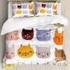 Juego de Funda Nórdica Ambesonne Cat, Cabezas de Gatos con