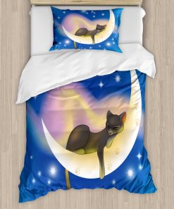 Juego de Funda Nórdica Ambesonne de Gato, Gato Durmiendo en