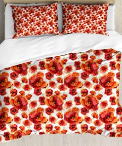 Juego de Funda Nórdica Ambesonne Floral, Flores de Amapola