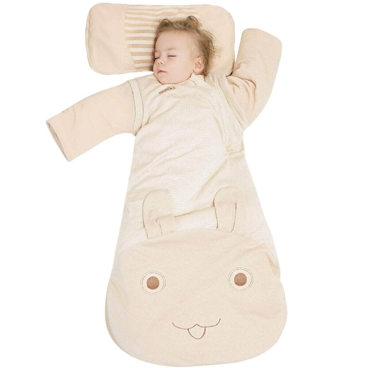 Saco de Dormir Orgánico para Bebé OuYun Otoño con Mangas